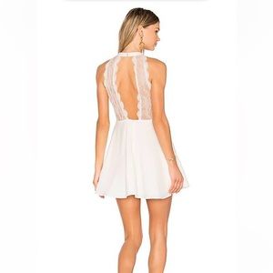 White dress with lace back NBD